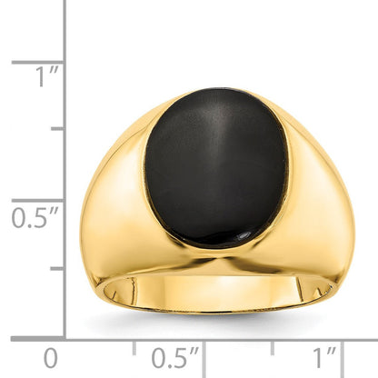 14K Gelbgold Herren-Ring mit Onyx