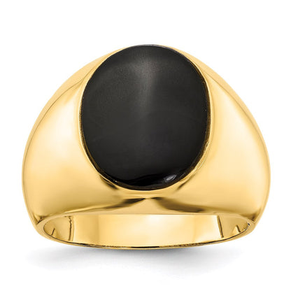 14K Gelbgold Herren-Ring mit Onyx