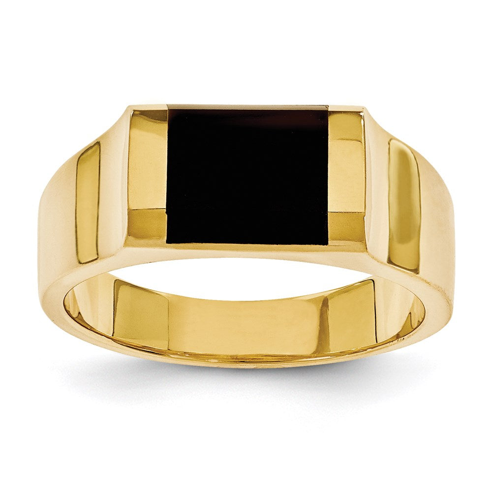 14K Gelbgold Herren-Ring mit Onyx