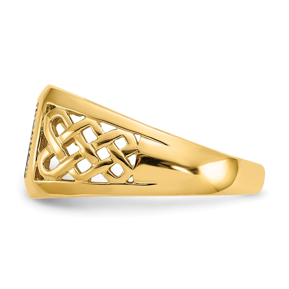 14K Gelbgold Ring mit Lapis und echten Diamanten