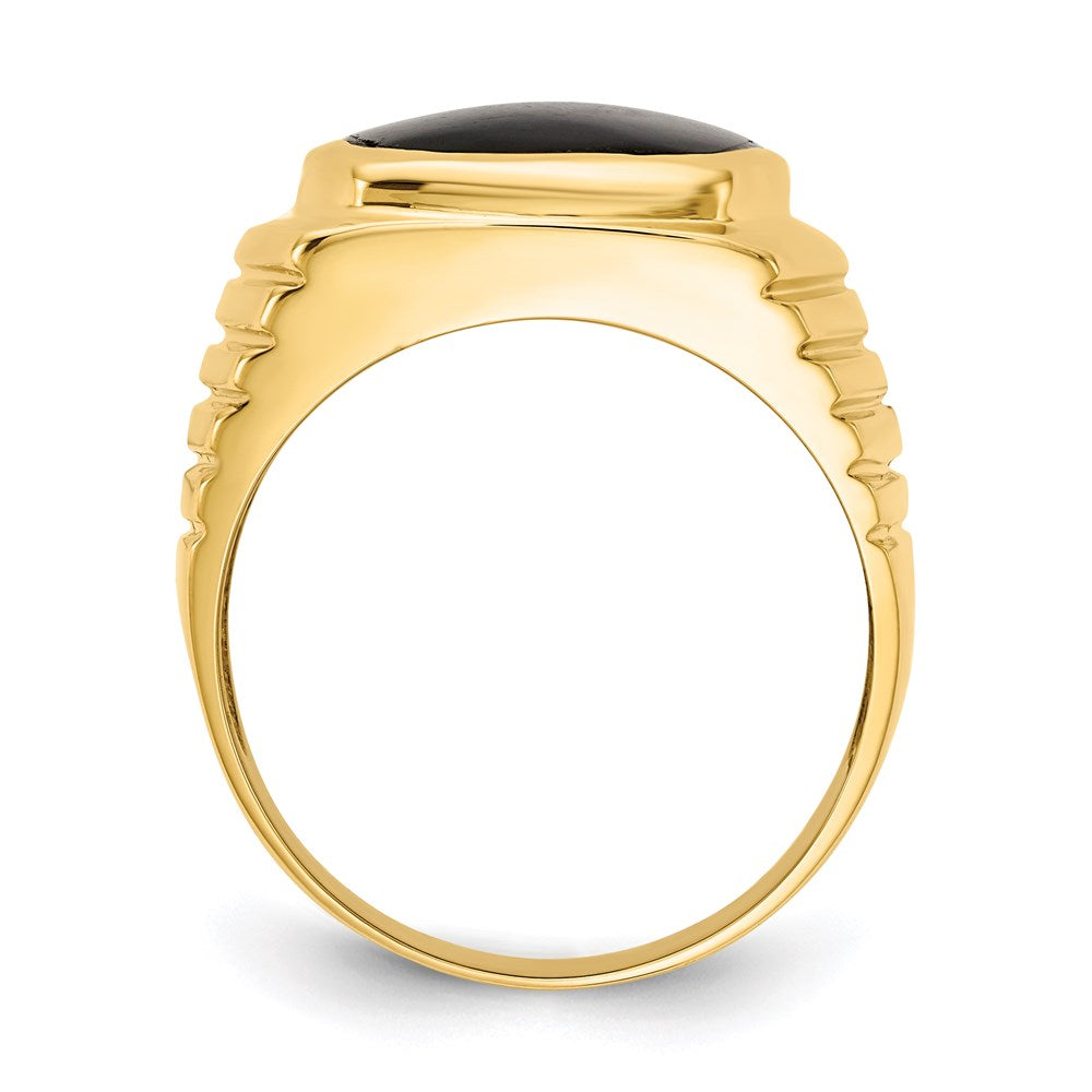 14K Gelbgold Herren-Ring mit Onyx