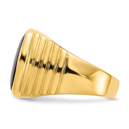 14K Gelbgold Herren-Ring mit Onyx
