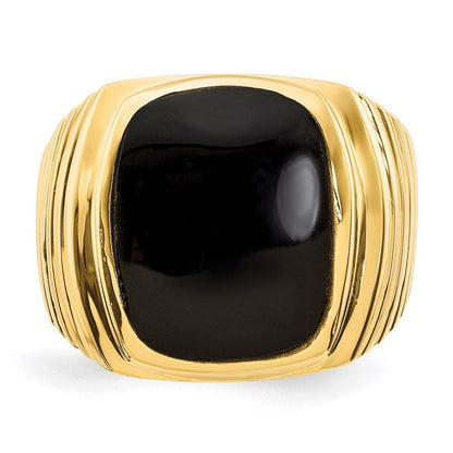 14K Gelbgold Herren-Ring mit Onyx
