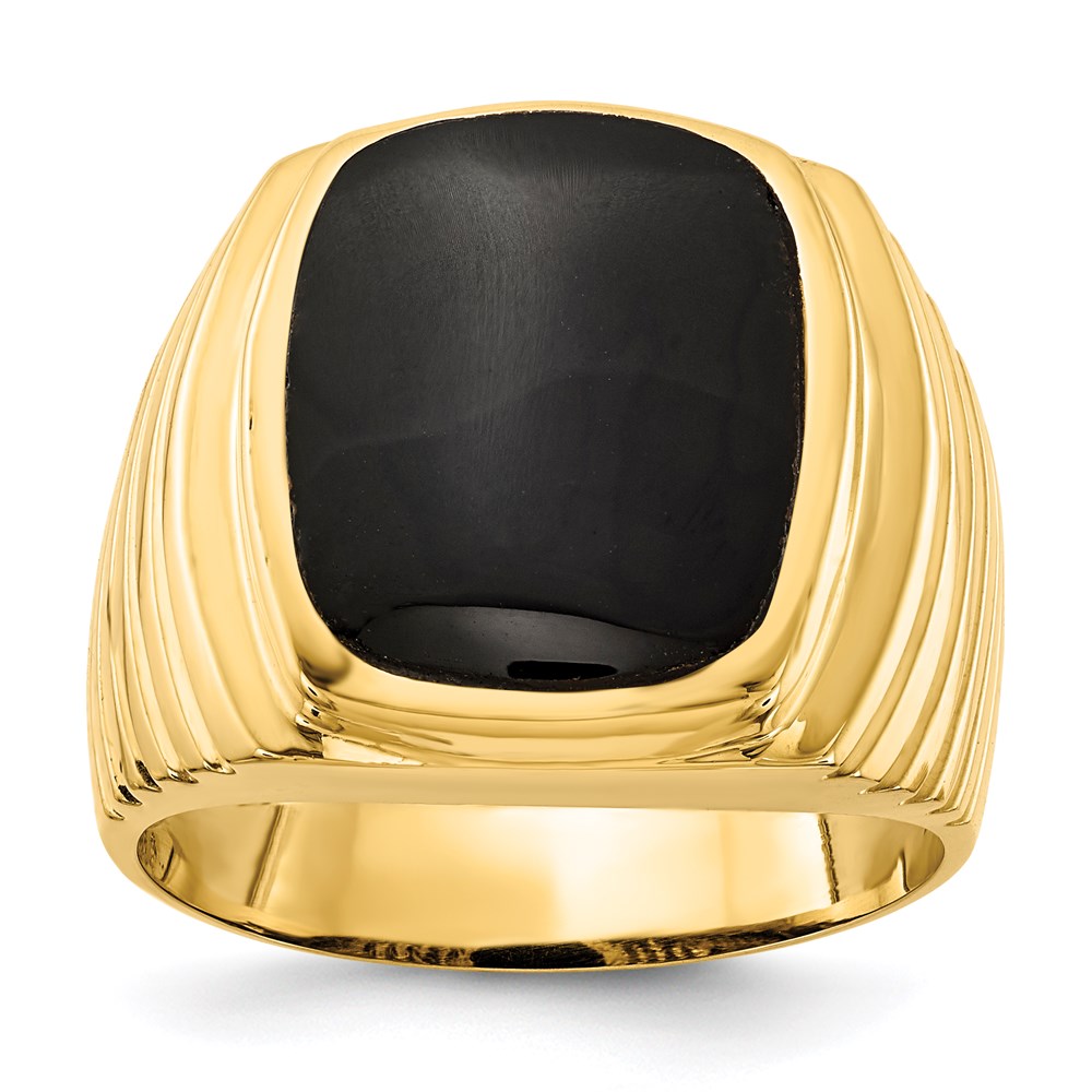 14K Gelbgold Herren-Ring mit Onyx