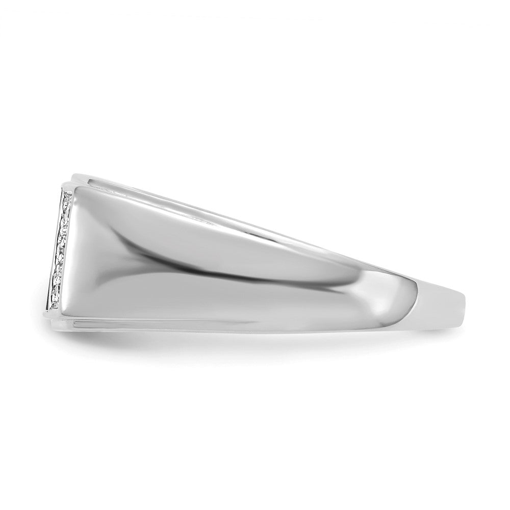 14K Weißgold Ring mit Tigerauge und echten Diamanten in A-Qualität für Herren