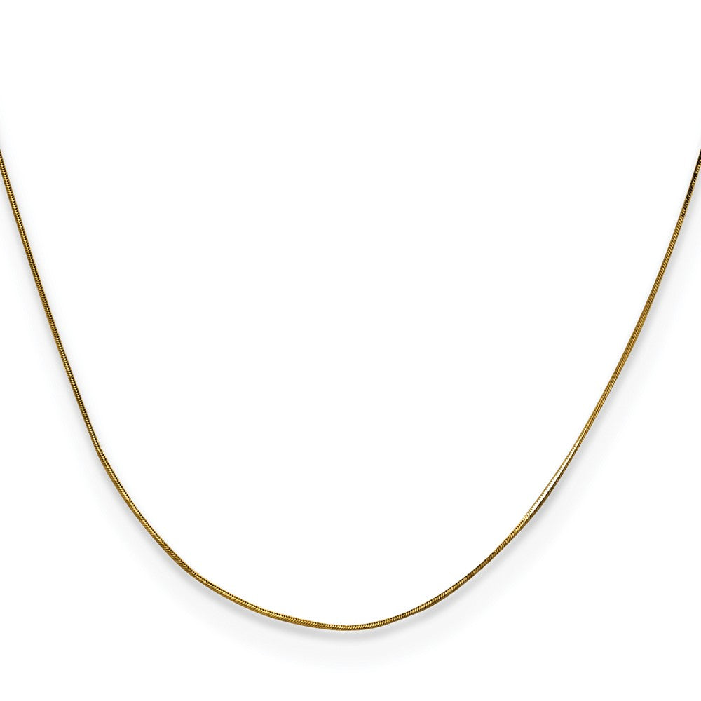 14K Gelbgold.5mm Octagonal Schlange mit Karabinerverschluss Halskette