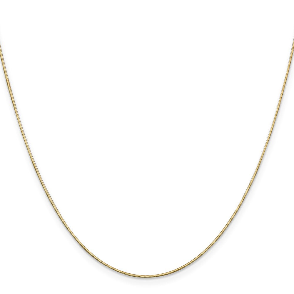 14K Gelbgold.8mm Octagonal Schlange mit Karabinerverschluss Kette Kinder Halskette