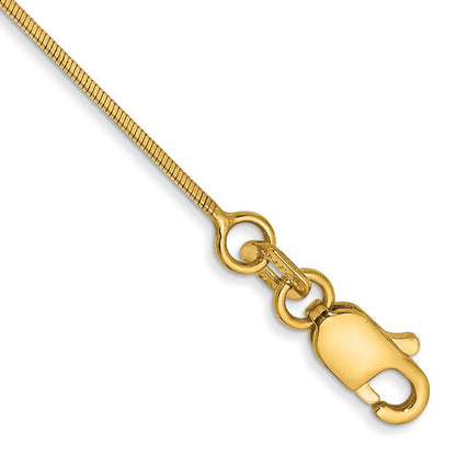 14K Gelbgold.6mm Octagonal Schlange mit Karabinerverschluss Gliederarmband