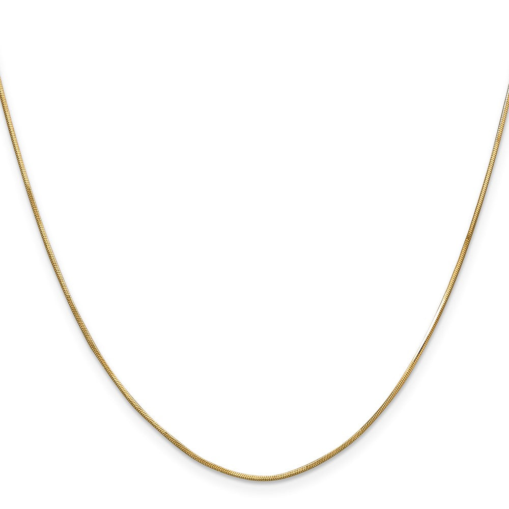 14K Gelbgold.8mm Octagonal Schlange mit Karabinerverschluss Halskette