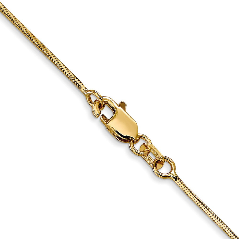 14K Gelbgold.8mm Octagonal Schlange mit Karabinerverschluss Halskette