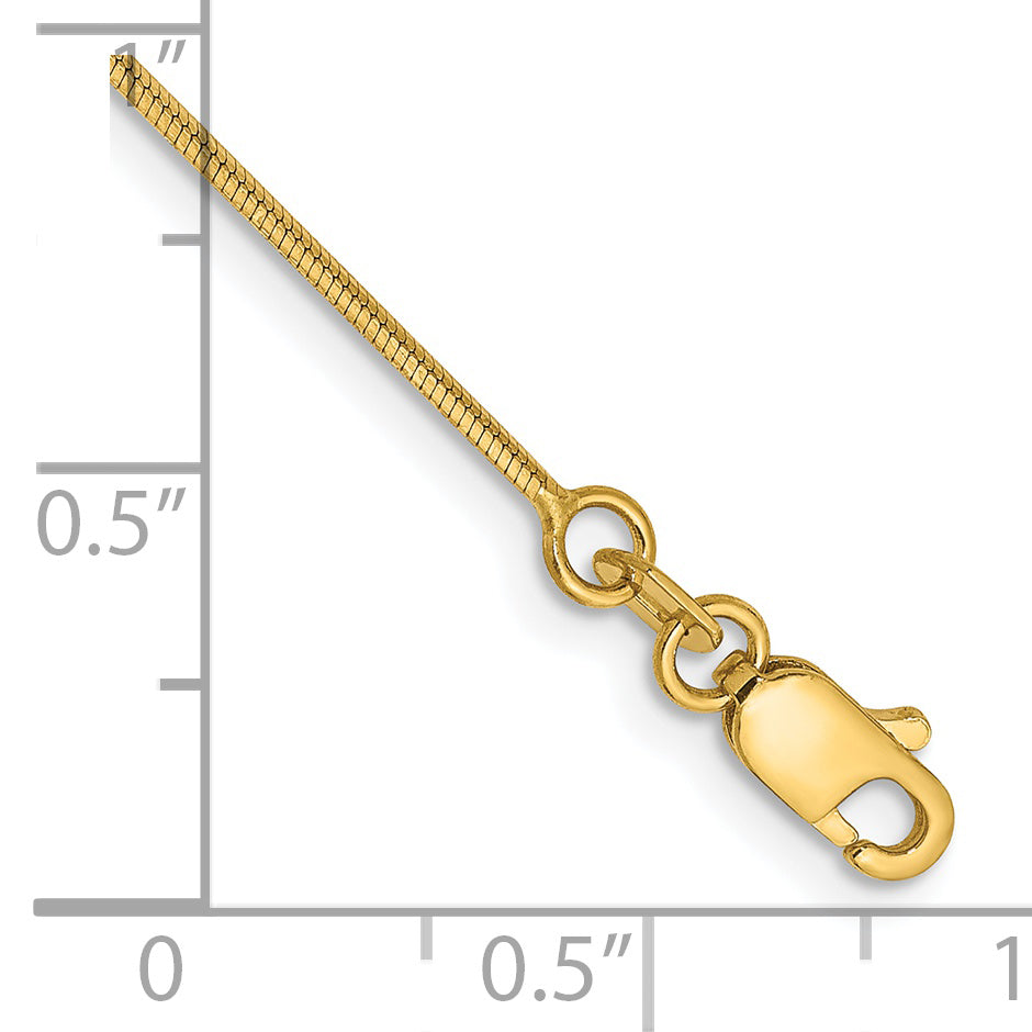 14K Gelbgold.8mm Octagonal Schlange mit Karabinerverschluss Gliederarmband
