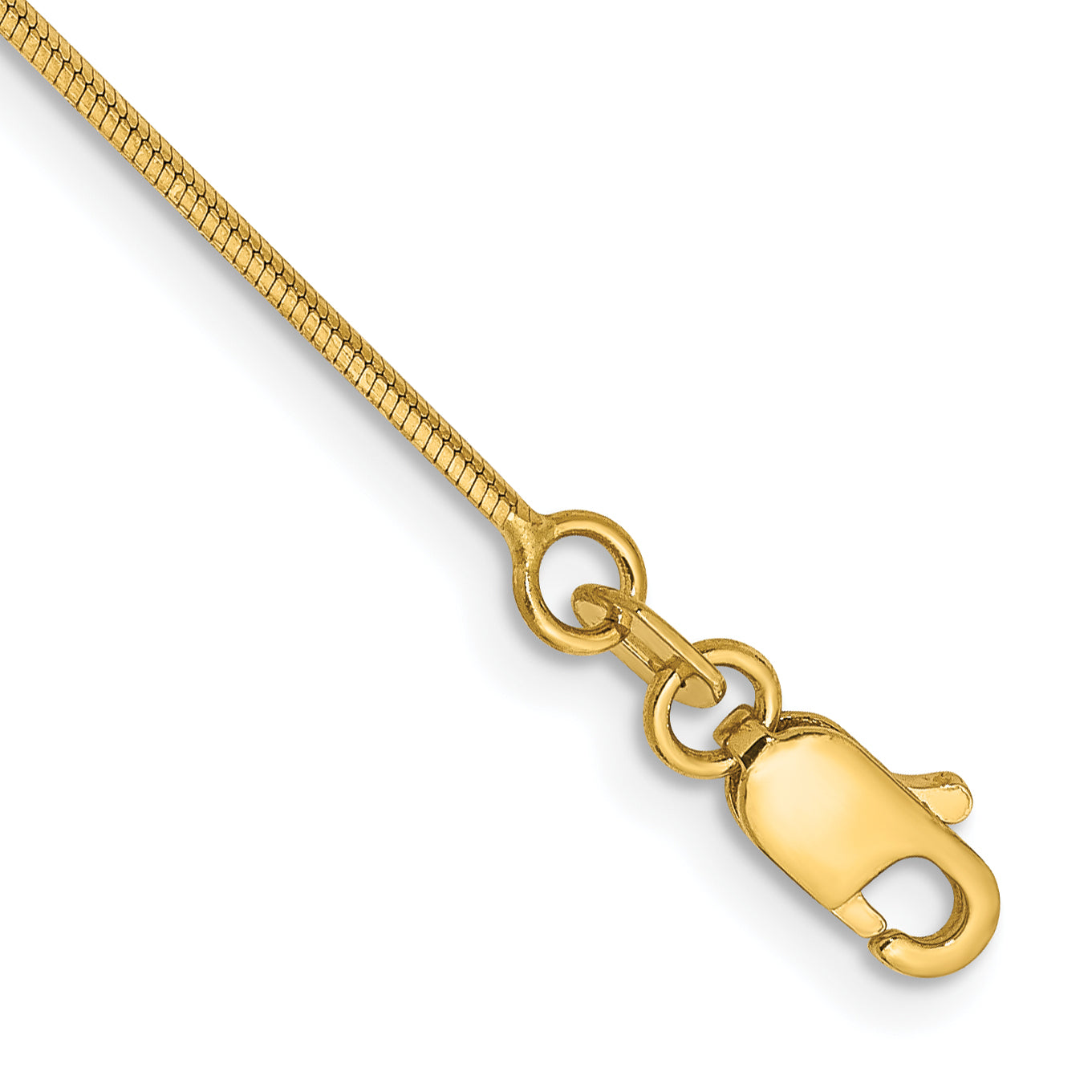 14K Gelbgold.8mm Octagonal Schlange mit Karabinerverschluss Gliederarmband