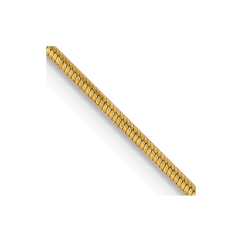 14K Gelbgold.8mm Octagonal Schlange mit Karabinerverschluss Halskette