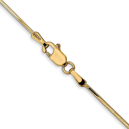 14K Gelbgold.9mm Octagonal Schlange mit Karabinerverschluss Halskette