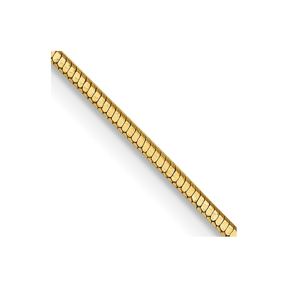 14K Gelbgold.9mm Octagonal Schlange mit Karabinerverschluss Halskette