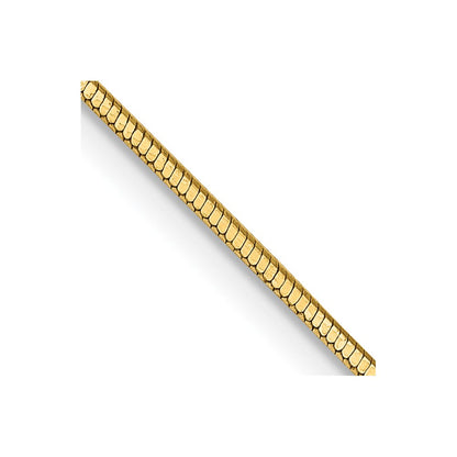14K Gelbgold.9mm Octagonal Schlange mit Karabinerverschluss Halskette