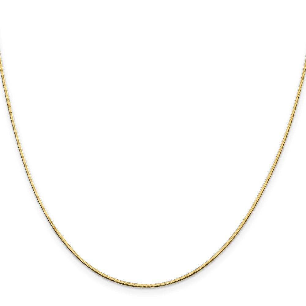 14K Gelbgold 1mm Octagonal Schlange mit Karabinerverschluss Halskette