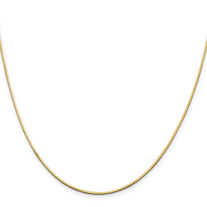 14K Gelbgold 1mm Octagonal Schlange mit Karabinerverschluss Halskette
