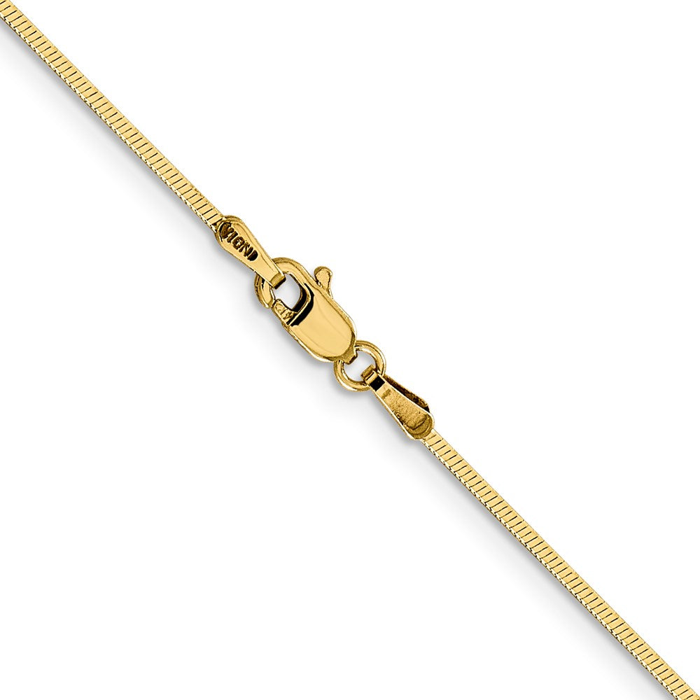 14K Gelbgold 1mm Octagonal Schlange mit Karabinerverschluss Halskette