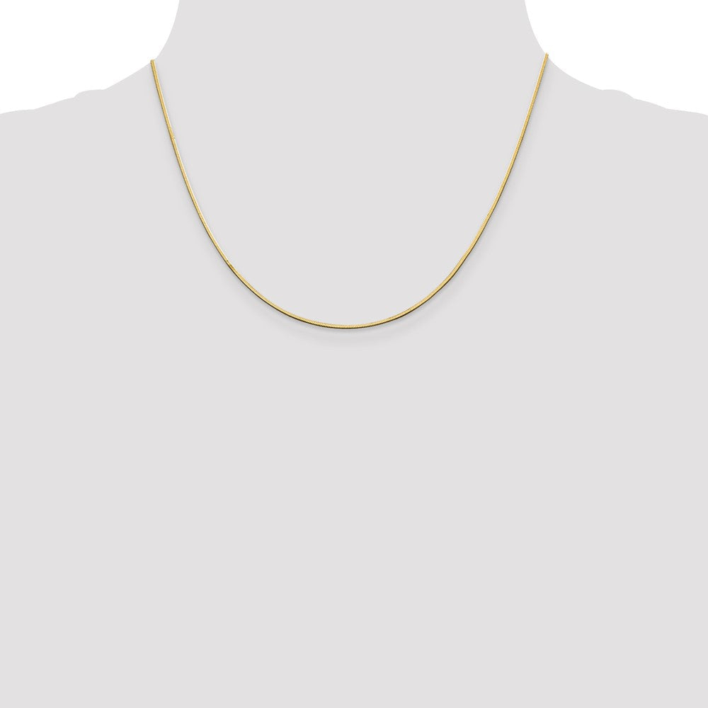 14K Gelbgold 1mm Octagonal Schlange mit Karabinerverschluss Halskette