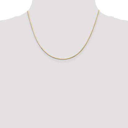 14K Gelbgold 1mm Octagonal Schlange mit Karabinerverschluss Halskette
