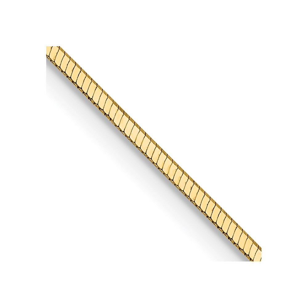 14K Gelbgold 1mm Octagonal Schlange mit Karabinerverschluss Halskette