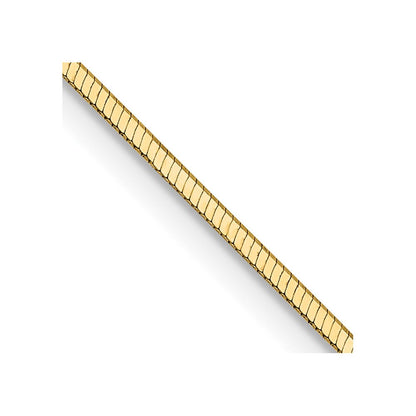 14K Gelbgold 1mm Octagonal Schlange mit Karabinerverschluss Halskette