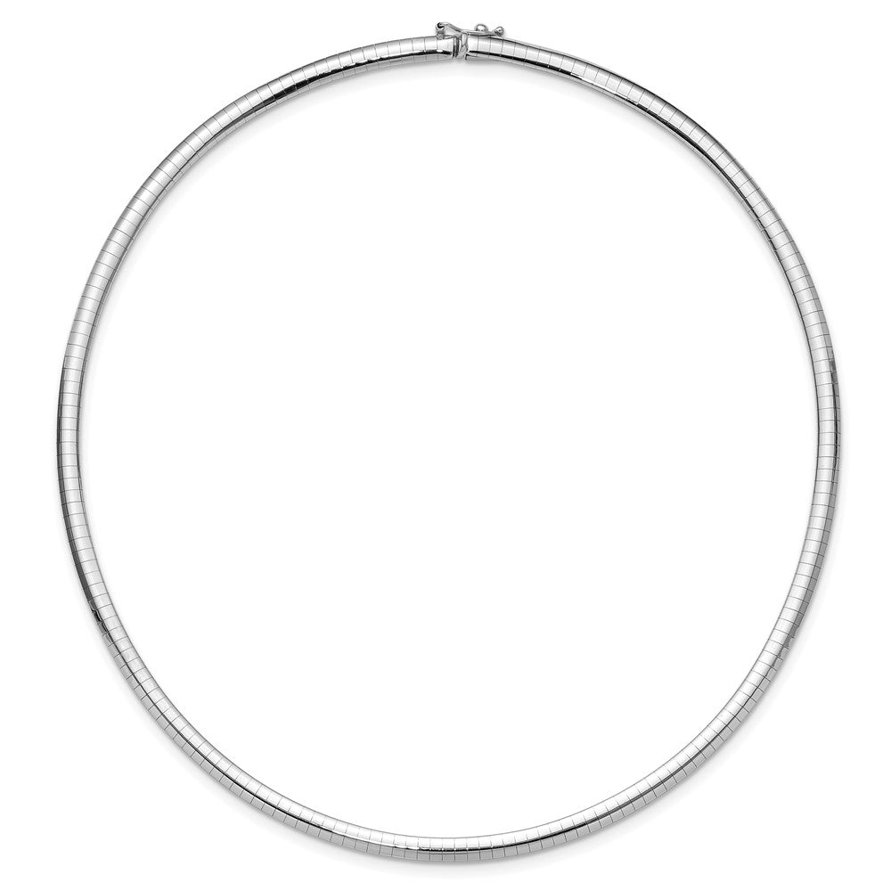 14K Weißgold 4mm Gewölbt Omega Halskette
