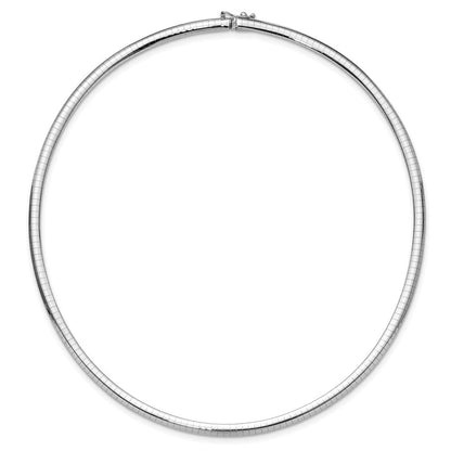 14K Weißgold 4mm Gewölbt Omega Halskette