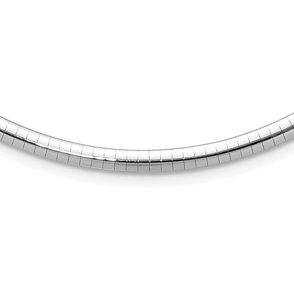 14K Weißgold 4mm Gewölbt Omega Halskette