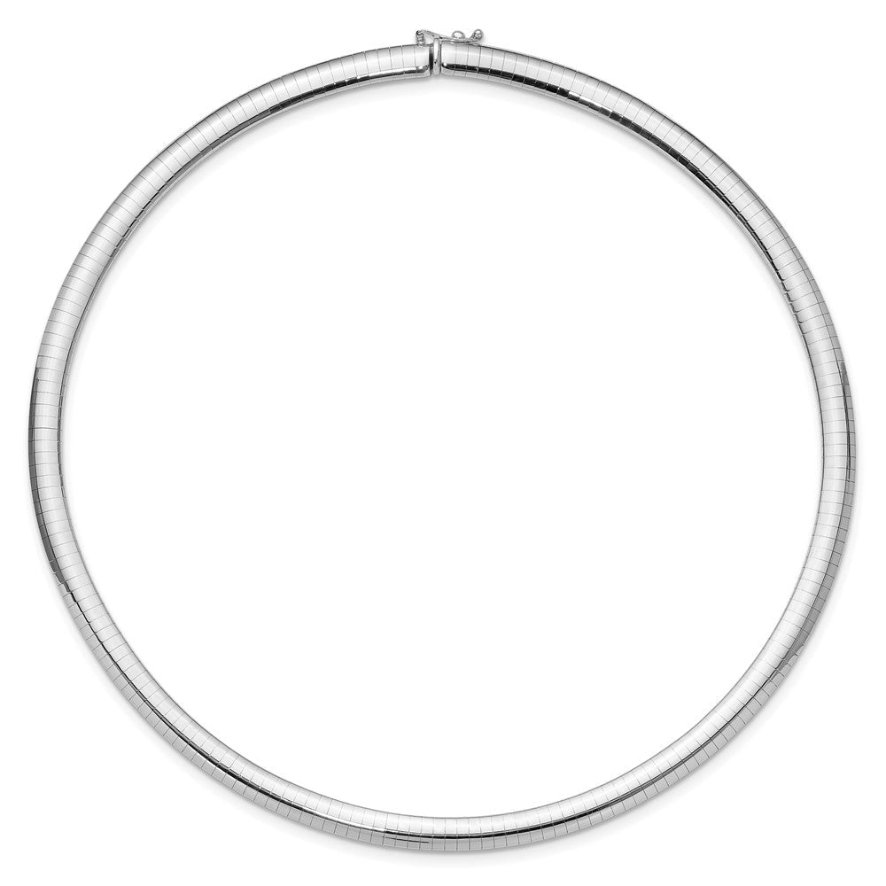 14K Weißgold 6mm Gewölbt Omega Halskette