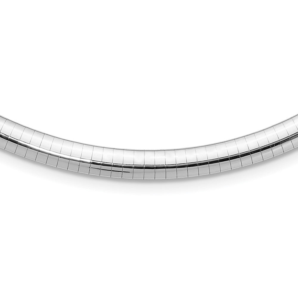 14K Weißgold 6mm Gewölbt Omega Halskette
