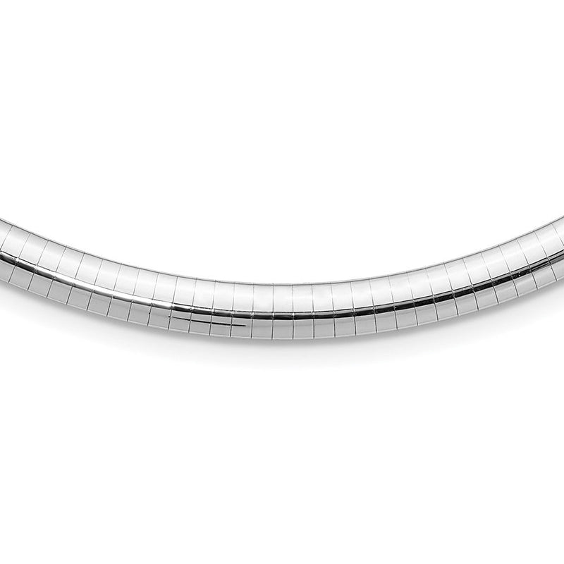 14K Weißgold 6mm Gewölbt Omega Halskette