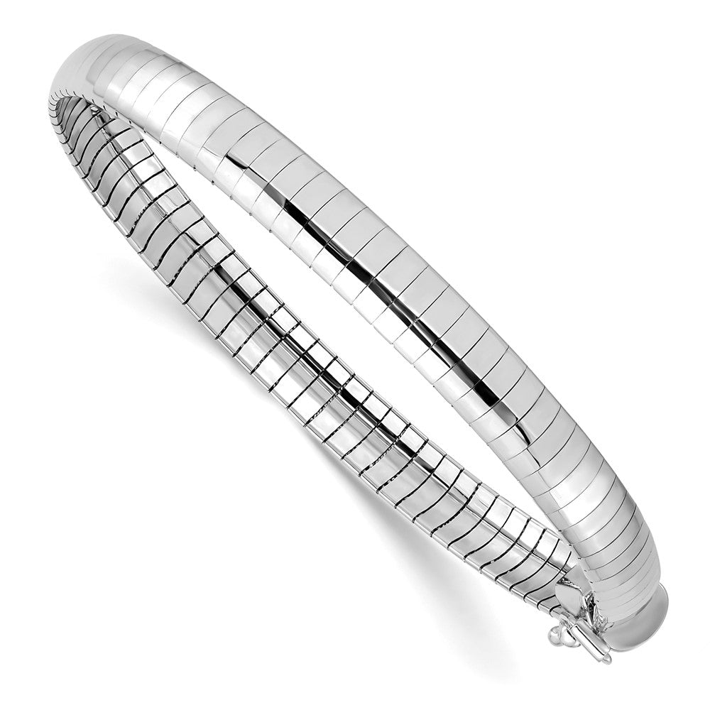 7 Zoll 14K Weißgold 6mm Gewölbt Omega Armband
