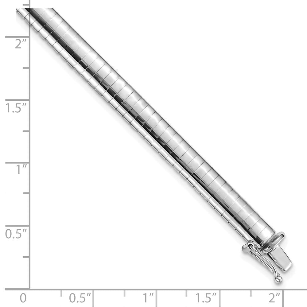 7 Zoll 14K Weißgold 6mm Gewölbt Omega Armband