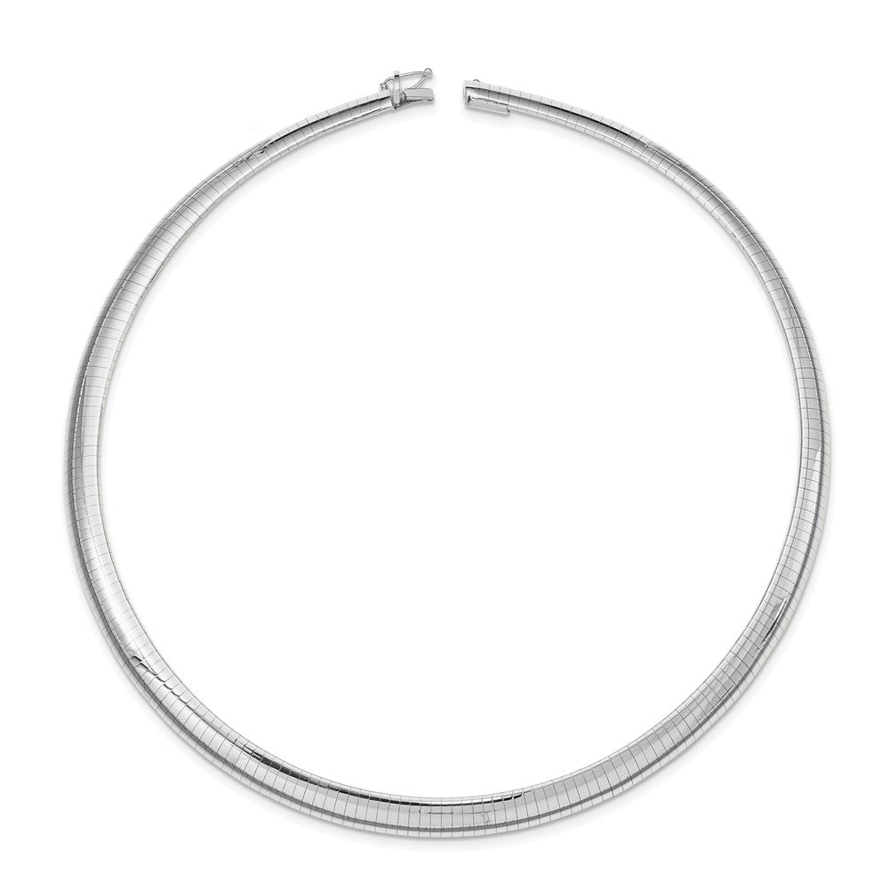 14K Weißgold 8mm Gewölbt Omega Halskette
