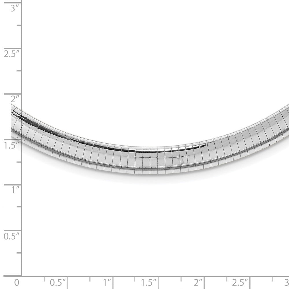 14K Weißgold 8mm Gewölbt Omega Halskette