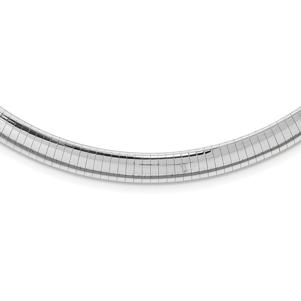 14K Weißgold 8mm Gewölbt Omega Halskette