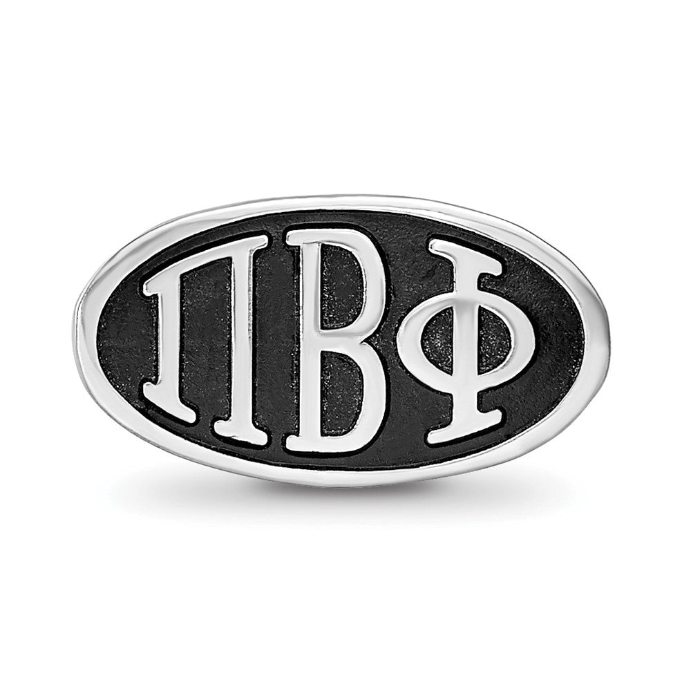 Sterlingsilber Logoart 15.25mm Pi Beta Phi Oval Greek Buchstaben Perle