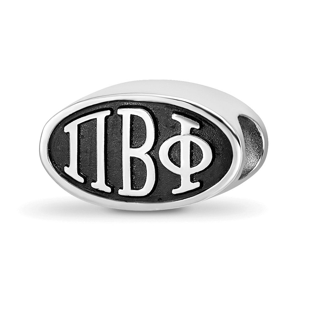 Sterlingsilber Logoart 15.25mm Pi Beta Phi Oval Greek Buchstaben Perle