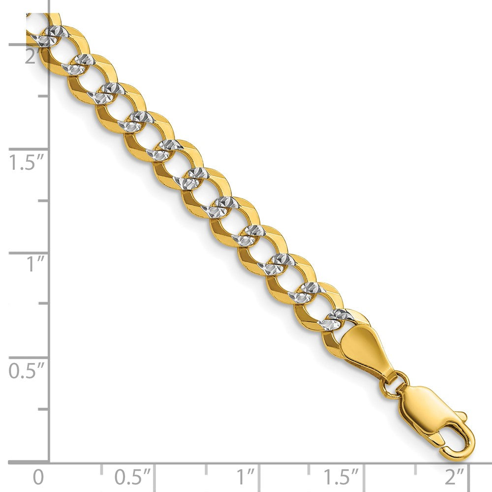 14K 5.9mm Leicht Pavéé Flach Kubanisch Gliederarmband