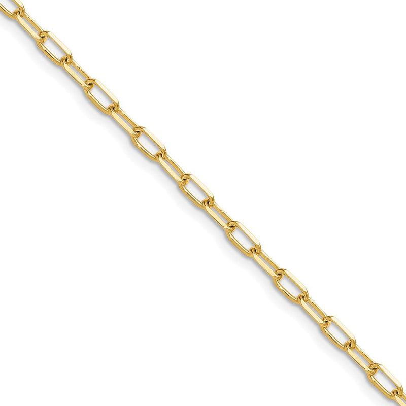 14K Gelbgold 3.0mm Massiv Abgeschrägt Diamantiert Büroklammer Kette ( Spool) Halskette