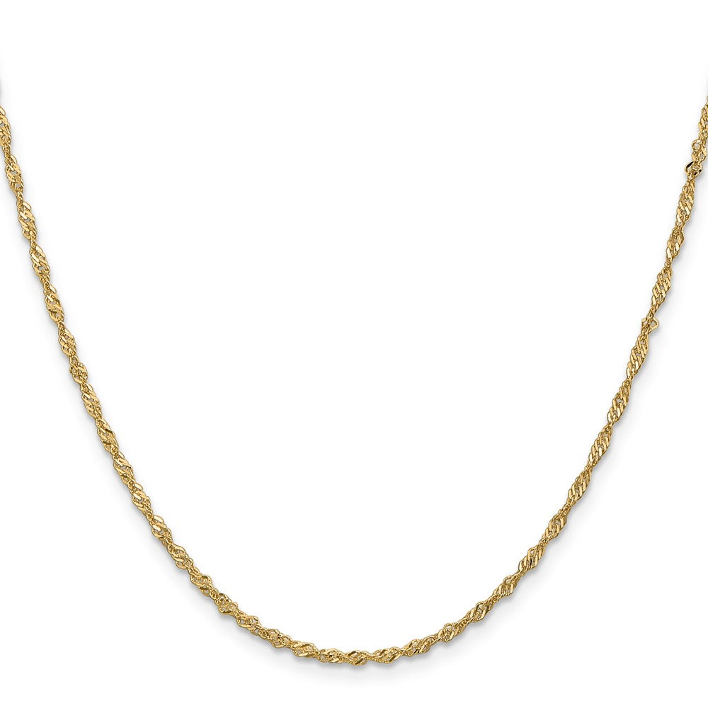 14K Gelbgold 1.70mm Singapurkette mit Karabinerverschluss Halskette