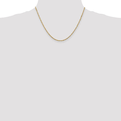 14K Gelbgold 1.70mm Singapurkette mit Karabinerverschluss Halskette