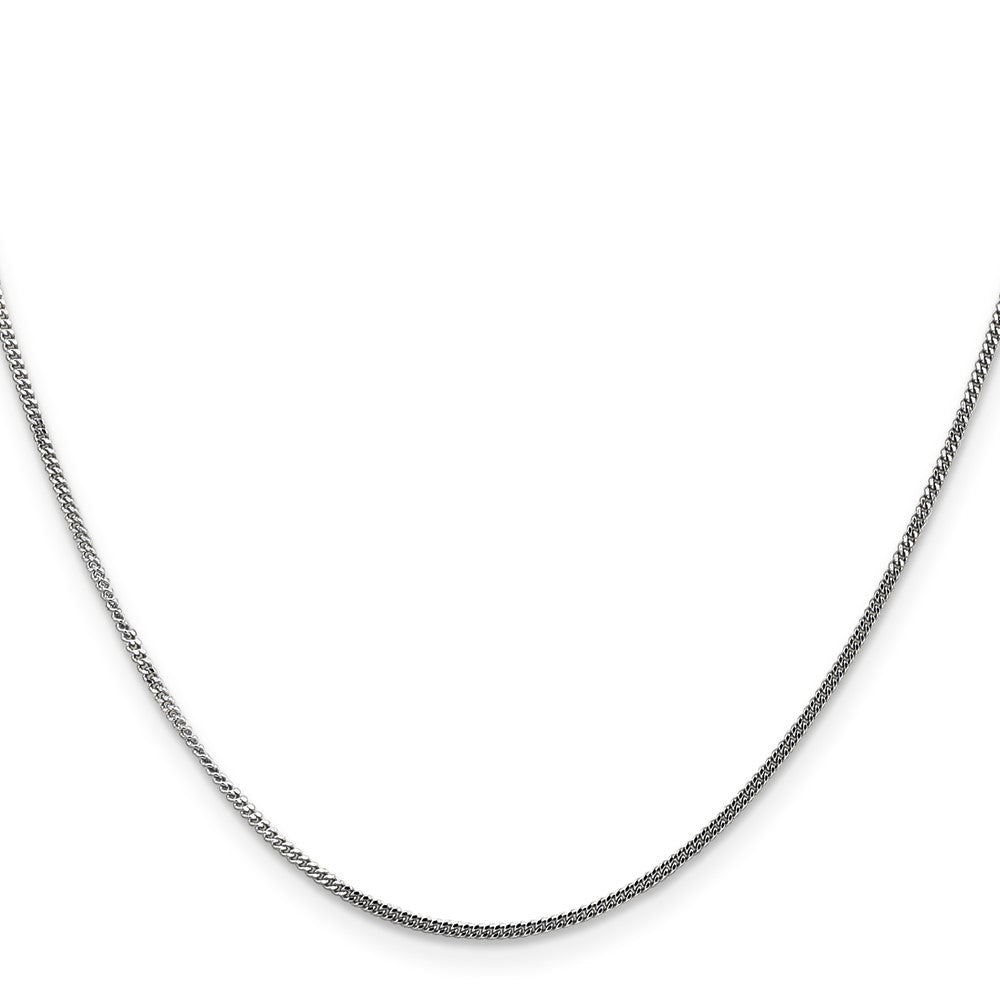 14K Weißgold 1.4mm Panzer mit Federring Verschluss Anhänger Halskette