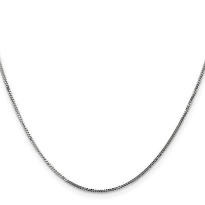 14K Weißgold 1.4mm Panzer mit Federring Verschluss Anhänger Halskette