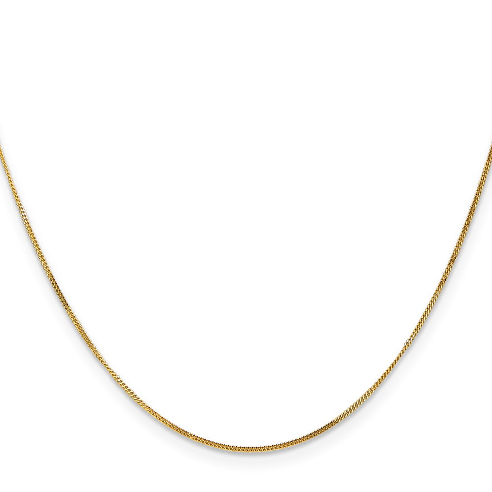 14K Gelbgold.9mm Panzer mit Federring Verschluss Anhänger Halskette