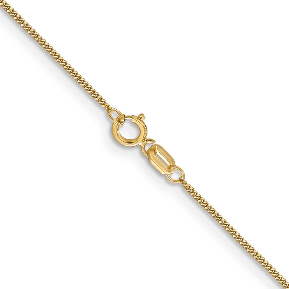 14K Gelbgold.9mm Panzer mit Federring Verschluss Anhänger Halskette