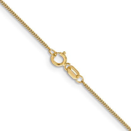 14K Gelbgold.9mm Panzer mit Federring Verschluss Anhänger Halskette