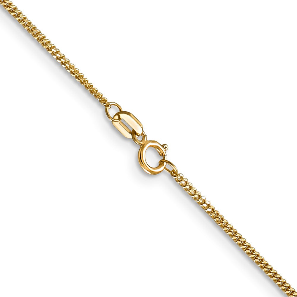 14K Gelbgold 1.4mm Panzer mit Federring Verschluss Anhänger Halskette